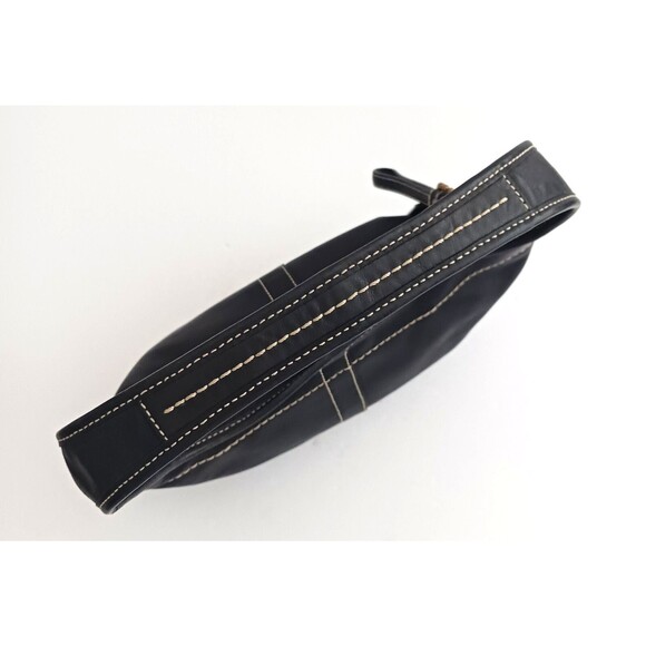 Coach Y2K Blk Leather Hobo Sufflette 10739 White Contrast Stitching - Picture 8 of 11